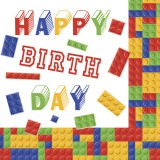 KORREKT WEB Happy Birthday Building Blocks szalvéta 20 db-os 33x33 cm