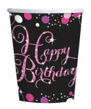 KORREKT WEB Happy Birthday Pink papír pohár 8 db-os 250 ml