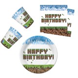 KORREKT WEB Happy Birthday Pixel Block party szett 36 db-os 23 cm-es tányérral