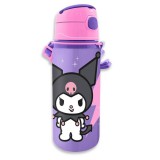 KORREKT WEB Hello Kitty Kuromi alumínium szívószálas kulacs akasztóval 600 ml