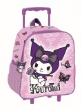 KORREKT WEB Hello Kitty Kuromi Purple gurulós ovis 3D hátizsák, táska 32 cm