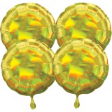 KORREKT WEB Hologrammos Circle Yellow Fólia lufi 45 cm 4 db-os szett