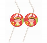 KORREKT WEB Indian Party, Indián műanyag szívószál 6 db-os