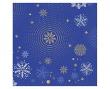 KORREKT WEB Karácsonyi Navy Blue Snowflakes szalvéta 20 db-os 33x33 cm