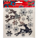 KORREKT WEB Karácsonyi Silver Deer csillámos matrica