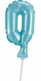 KORREKT WEB Kék 0-ás Light Blue szám fólia lufi tortára 13 cm