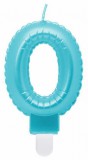 KORREKT WEB Kék 0-ás Pearly Light számgyertya, tortagyertya