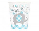 KORREKT WEB Kék Elefánt Floral papír pohár 8 db-os 266 ml