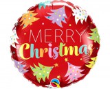 KORREKT WEB Merry Christmas Red, Karácsonyi fólia lufi 46 cm