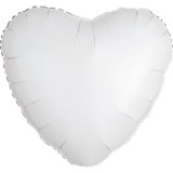 KORREKT WEB Metallic White szív fólia lufi 43 cm