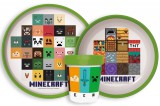 KORREKT WEB Minecraft Crafters csúszásmentes étkészlet, micro műanyag szett