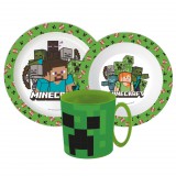KORREKT WEB Minecraft Pixelcraft étkészlet, micro műanyag szett bögrével 390 ml
