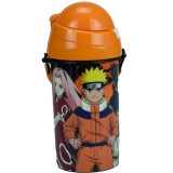 KORREKT WEB Naruto Fire műanyag szívószálas kulacs akasztóval 500 ml