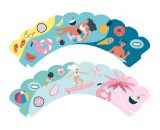 KORREKT WEB Nyár Surfing muffin dísz 6 db-os