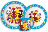 KORREKT WEB Pókember Spidey étkészlet, micro műanyag szett bögrével 265 ml