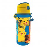 KORREKT WEB Pokémon Electric alumínium szívószálas kulacs akasztóval 600 ml