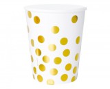 KORREKT WEB Pöttyös Gold Dots White papír pohár 6 db-os 270 ml