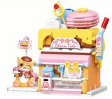 KORREKT WEB QMAN® K28006 Keeppley - legó-kompatibilis építőjáték lányoknak - 364 db építőkocka - Vörös macska cukrászdája