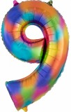 KORREKT WEB Rainbow óriás szám fólia lufi 9-es, 86*55 cm