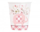 KORREKT WEB Rózsaszín Elefánt Floral papír pohár 8 db-os 266 ml