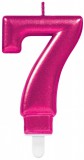 KORREKT WEB Rózsaszín Pink számgyertya, tortagyertya 7-es
