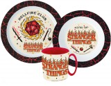 KORREKT WEB Stranger Things Upside Down étkészlet, micro műanyag szett bögrével 350 ml