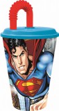 KORREKT WEB Superman Savior szívószálas pohár, műanyag 430 ml