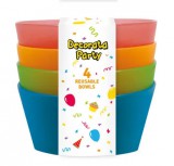 KORREKT WEB Színes Party félig átlátszó műanyag mélytányér 4 db-os