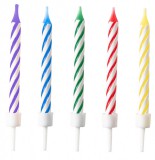 KORREKT WEB Színes spirál tortagyertya, gyertya szett 10 db-os