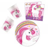 KORREKT WEB Unicorn Rainbow Colors, Unikornis party szett 36 db-os 20 cm-es tányérral