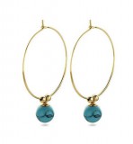 KORREKT WEB Victoria Arany színű kék gyöngyös fülbevaló