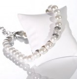 KORREKT WEB Victoria Ezüst színű fehér gyöngyös nyaklánc