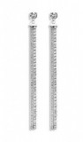 KORREKT WEB Victoria Ezüst színű fehér köves hosszú fülbevaló
