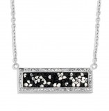KORREKT WEB Victoria Ezüst színű fekete, fehér köves nyaklánc