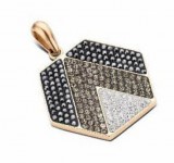 KORREKT WEB Victoria Rose gold színű fekete, fehér köves medál