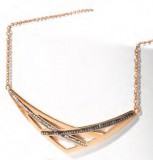 KORREKT WEB Victoria Rose gold színű fekete, fehér köves nyaklánc