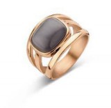 KORREKT WEB Victoria Rose gold színű fekete köves gyűrű