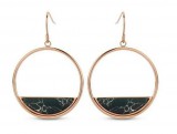 KORREKT WEB Victoria Rose gold színű fekete mintás fülbevaló