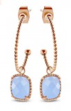 KORREKT WEB Victoria Rose gold színű kék köves fülbevaló