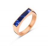 KORREKT WEB Victoria Rose gold színű kék mintás gyűrű