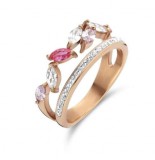 KORREKT WEB Victoria Rose gold színű színes köves gyűrű