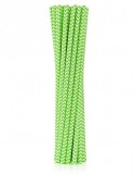 KORREKT WEB Zöld Lime Green Chevron papír szívószál 12 db-os