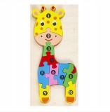 KORREKT WEB Zsiráf puzzle fából, 10 db-os