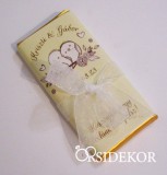 Köszönetajándék csoki madaras masnival átkötve