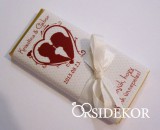 Köszönetajándék csoki masnival átkötve