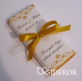 Köszönetajándék csoki masnival átkötve