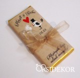 Köszönetajándék csoki masnival átkötve