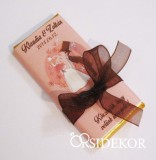 Köszönetajándék csoki masnival átkötve