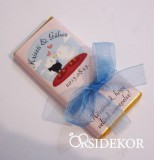 Köszönetajándék csoki masnival átkötve