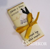 Köszönetajándék csoki masnival átkötve